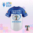 T.Rangers In April We Wear Blue Autism Baseball Jersey.