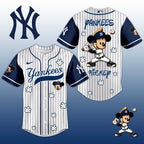 Baseball Jersey NY Yankees Mickey Style – Cute Cartoon Fan Gift Shirt.