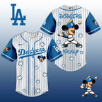 Baseball Jersey L.A Dodgers Mickey Style – Cute Cartoon Fan Gift Shirt.