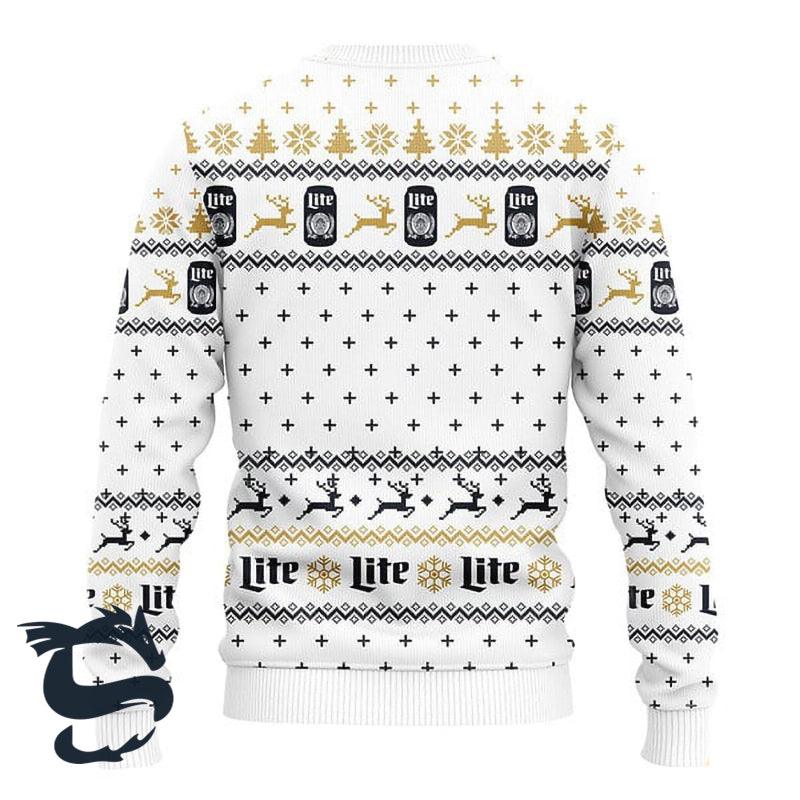 A Fine Pilsner Beer Miller Lite Ugly Christmas Sweater, Snowflakes Miller Lite Ugly Sweater, All Over Print Christmas Holiday Crew Neck Ugly Sweater