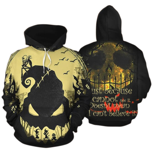 Jack And Oogie Boogie The Nightmare Before Christmas 3D Hoodie, Horror Halloween Oogie Boogie Hoodie, Oogie Boogie Pullover Hooded Sweatshirts