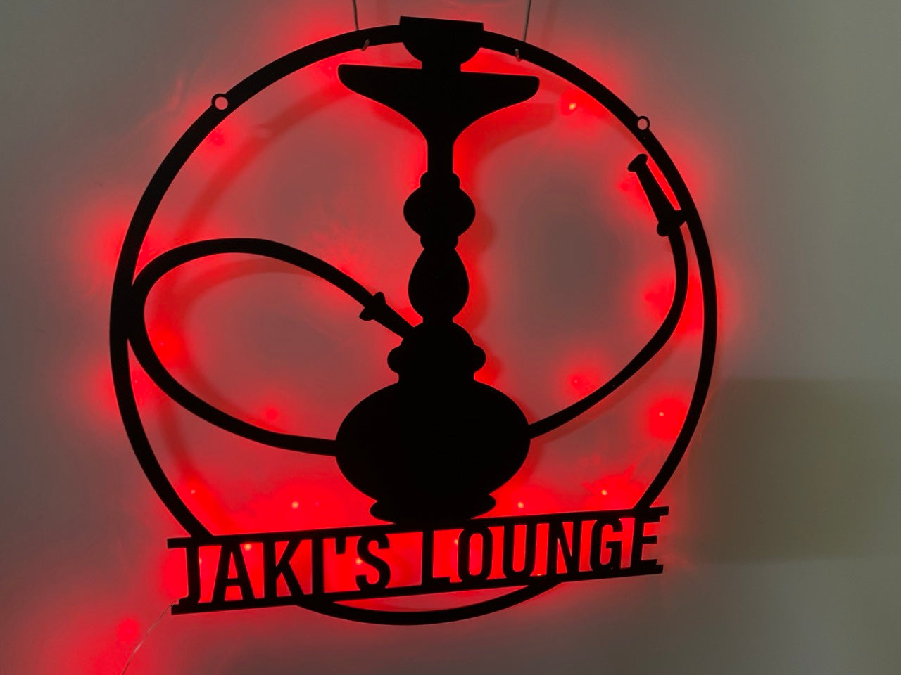 Custom Shisha Hookah Metal Wall Art Led Light, Personalized Smoke Shop Metal Name Sign, Shisha Smoking Lounge Metal Led Wall Sign