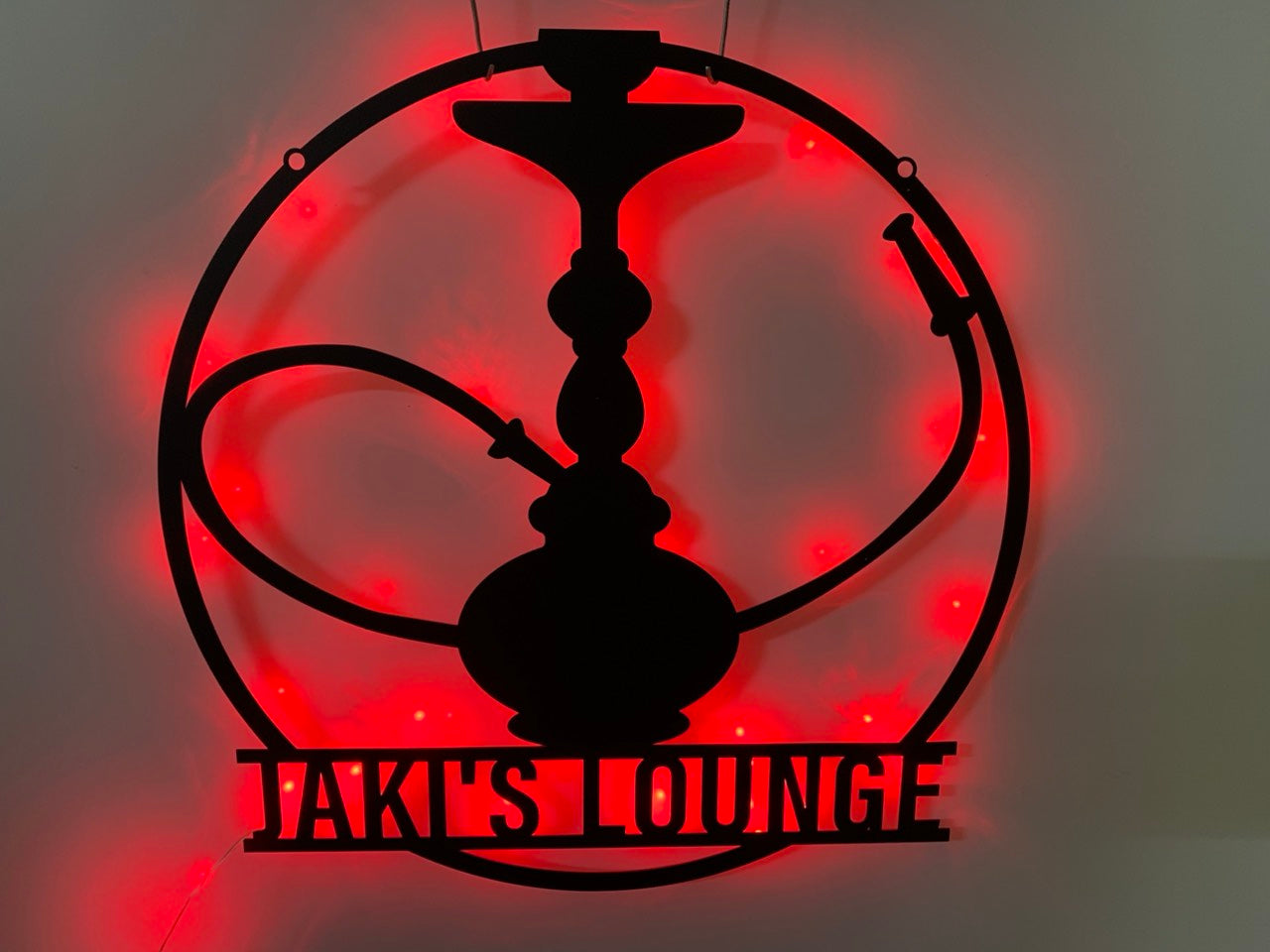 Custom Shisha Hookah Metal Wall Art Led Light, Personalized Smoke Shop Metal Name Sign, Shisha Smoking Lounge Metal Led Wall Sign