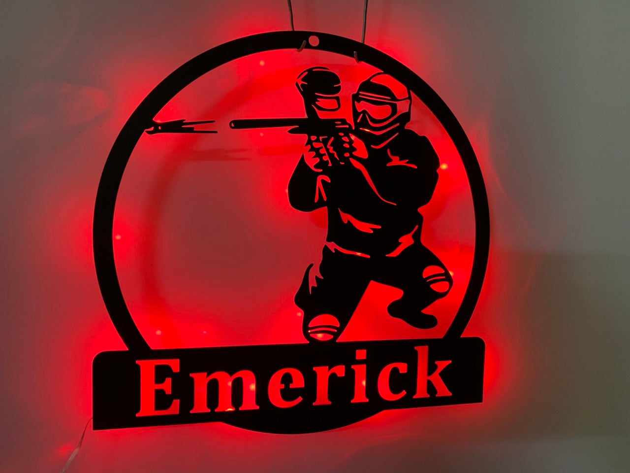 Personalized Paintball Metal Wall Art With Led Lights, Custom Paintball Shooter Metal Name Sign, Paintball Monogram Metal Wall Decor