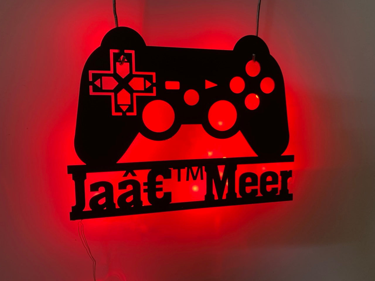 Personalized Game Controller Metal Wall Art With Led Lights, Custom Gamer Name Metal Sign, Game Zone Kids Nursery Metal Wall Decor