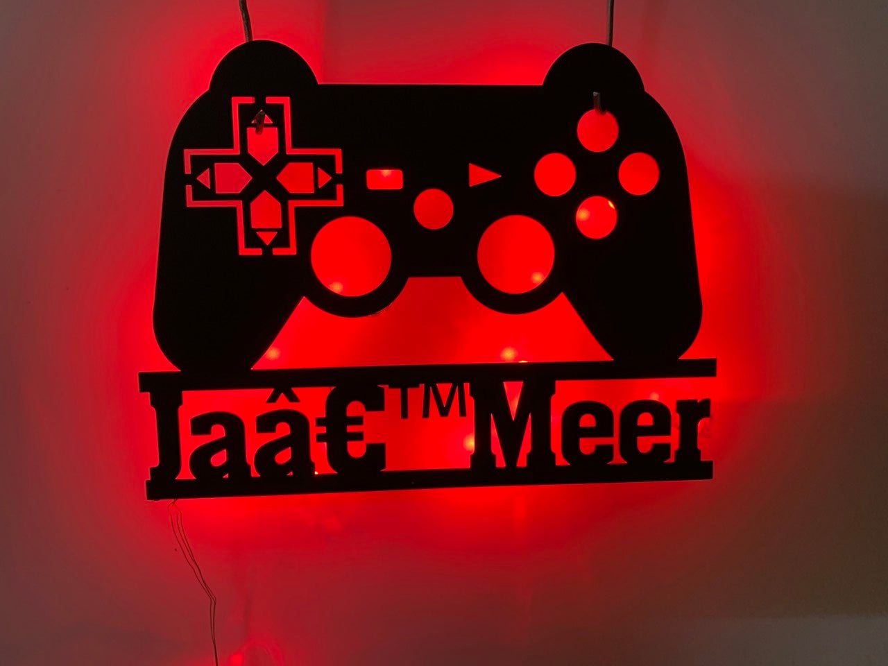 Personalized Game Controller Metal Wall Art With Led Lights, Custom Gamer Name Metal Sign, Game Zone Kids Nursery Metal Wall Decor