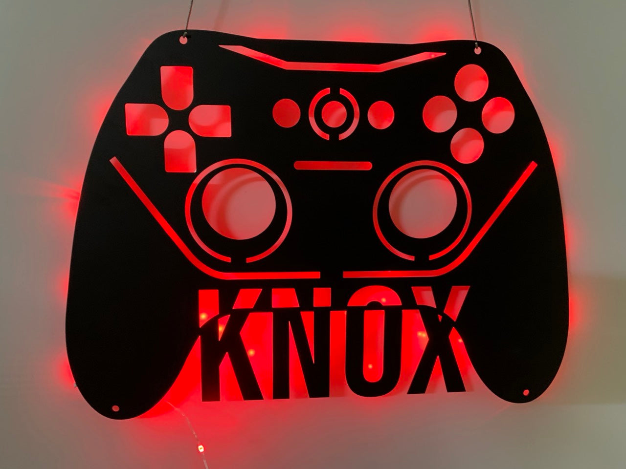 Personalized Game Controller Metal Wall Art With Led Light, Custom Gamer Name Metal Sign, Game Zone Kids Nursery Metal Wall Decor