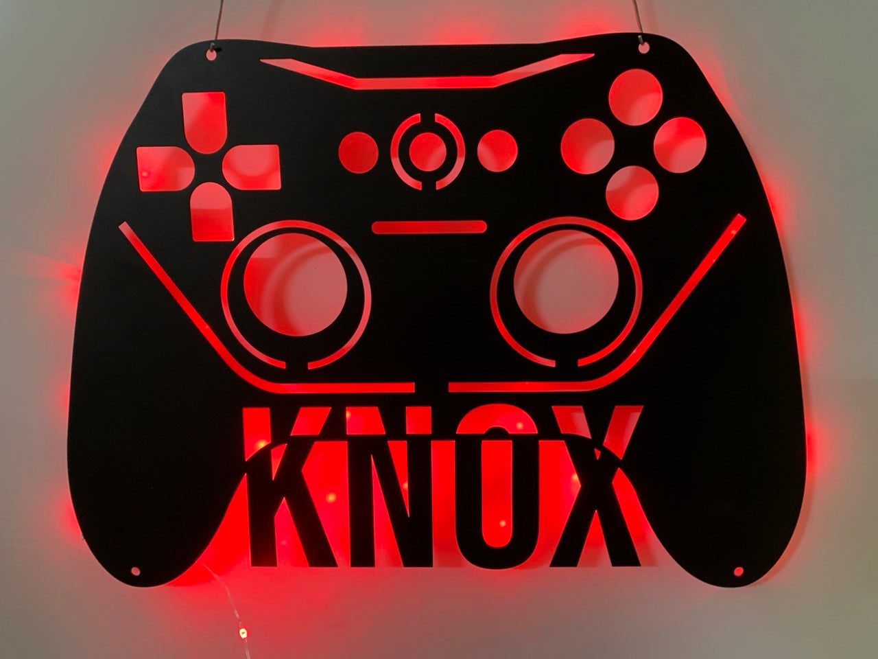 Personalized Game Controller Metal Wall Art With Led Light, Custom Gamer Name Metal Sign, Game Zone Kids Nursery Metal Wall Decor