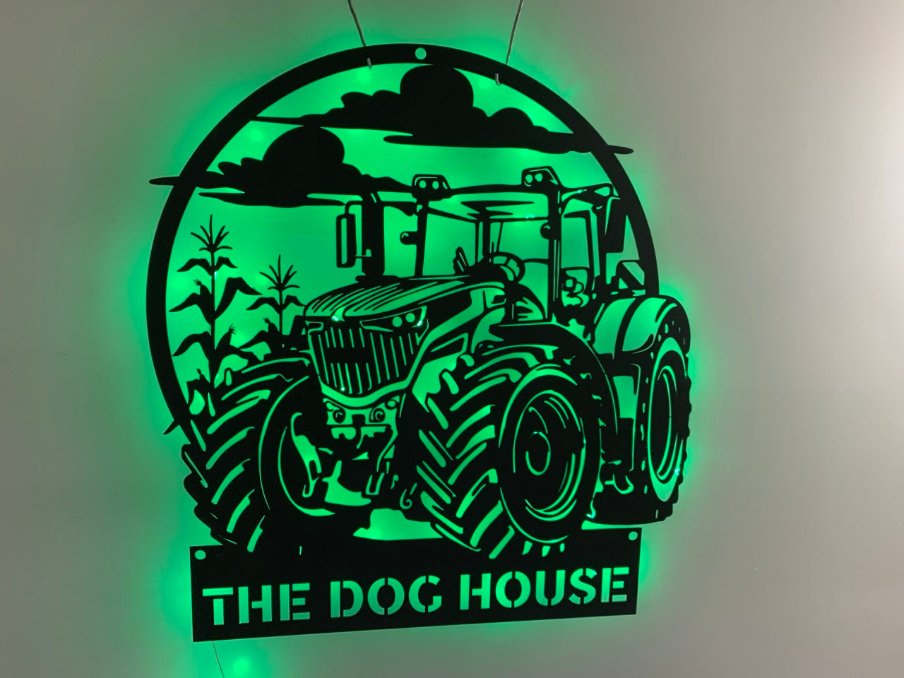 Custom Tractor Driver Metal Wall Art Led Light, Personalized Farm Tractor Metal Name Sign, Truck Farmhouse Metal Wall Sign