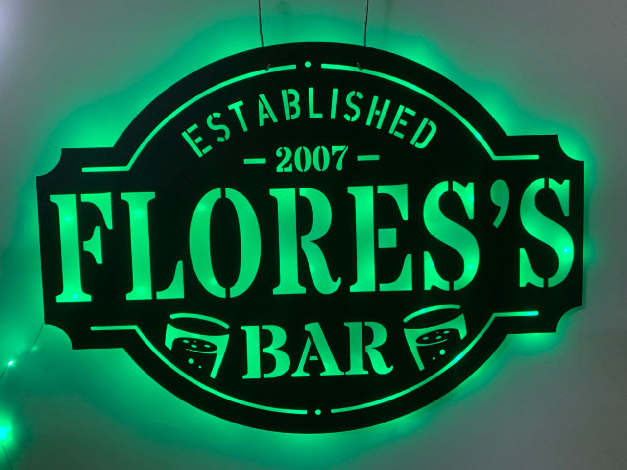 Custom Bar Metal Wall Art With Led Lights, Personalized Bar Metal Name Sign, Established Bar Led Metal Sign, Bar Pub Metal Wall Hanging