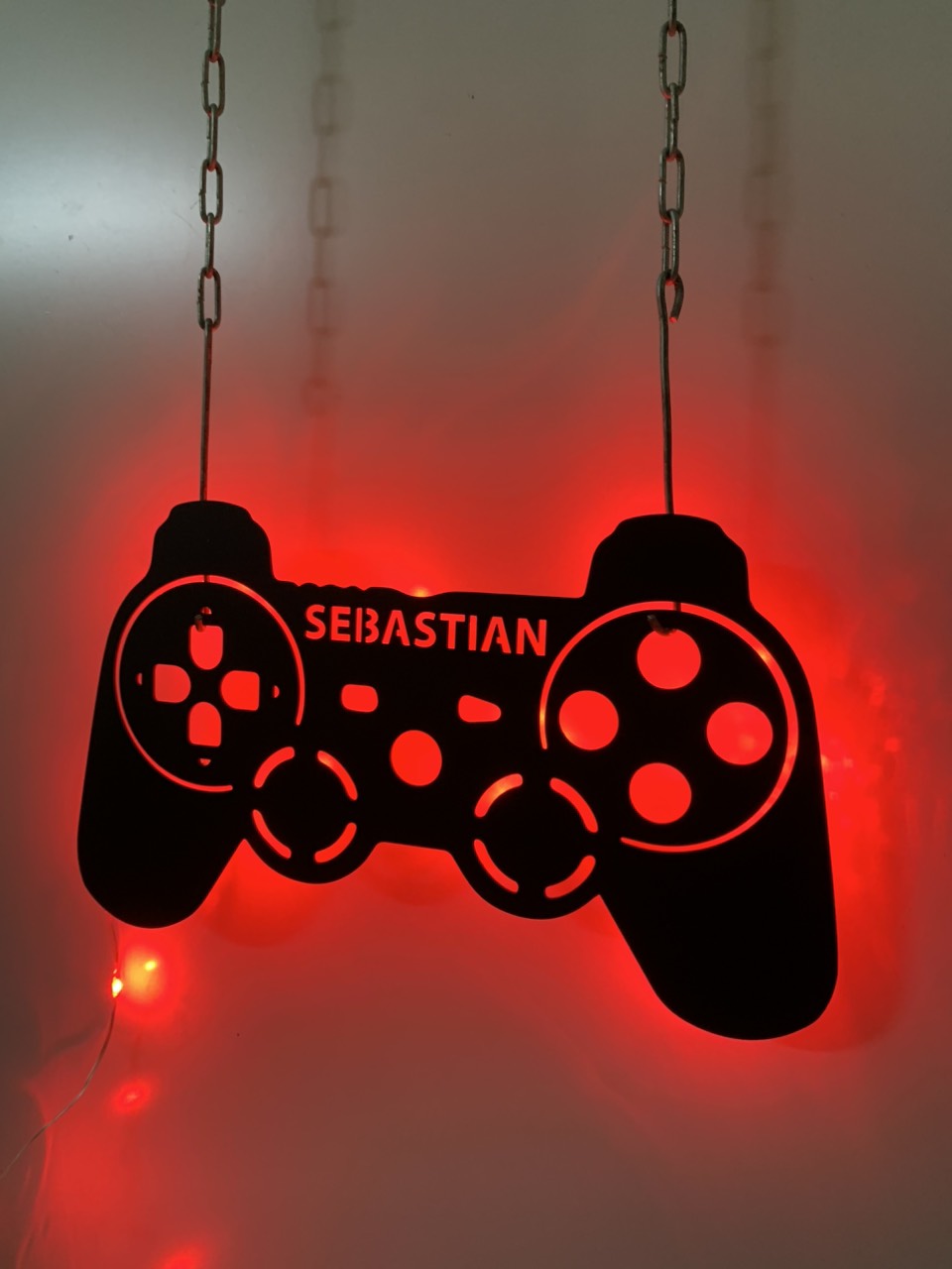 Personalized Game Controller Metal Wall Art With Led Light, Custom Gamer Name Metal Sign, Game Zone Kids Nursery Metal Wall Decor