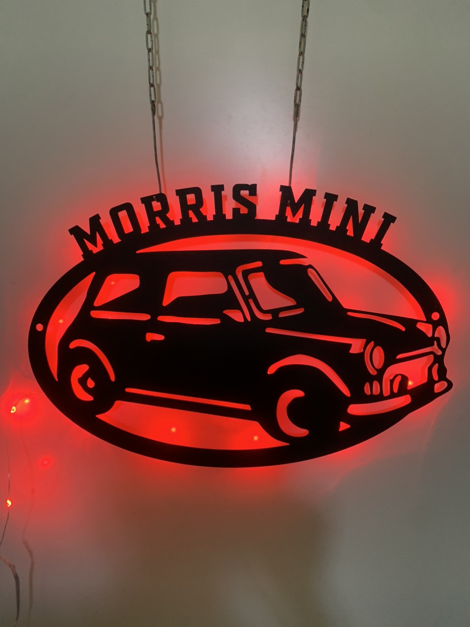 Personalized Mini Cooper Metal Wall Art With Led Lights, Custom Mini Car Metal Wall Art, Car Garage Metal Name Sign, Workshop Metal Wall Decor