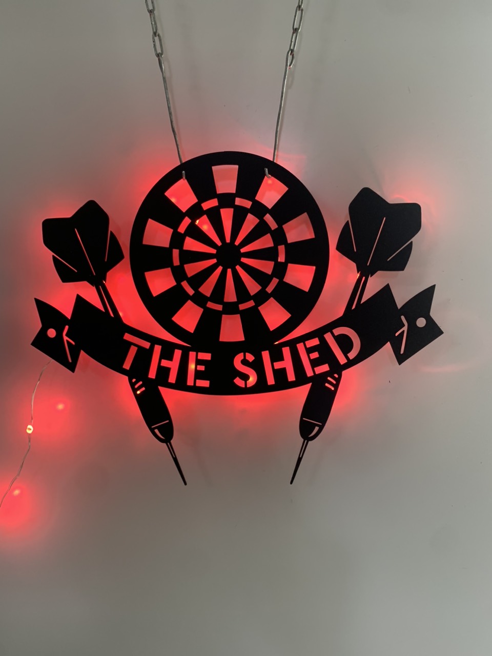 Personalized Dartboard Game Metal Wall Art Led Light, Custom Dart Player Metal Name Sign, Dart Club Metal Wall Led Decor