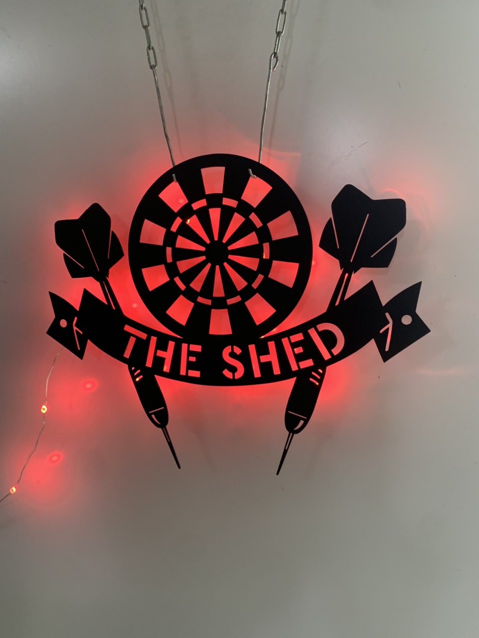 Personalized Dartboard Game Metal Wall Art Led Light, Custom Dart Player Metal Name Sign, Dart Club Metal Wall Led Decor