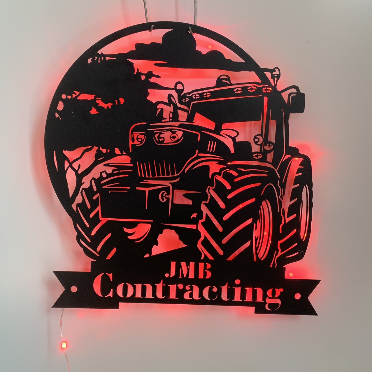 Custom Tractor Driver Metal Wall Art Led Light, Personalized Farm Tractor Metal Name Sign, Truck Farmhouse Metal Wall Led Sign