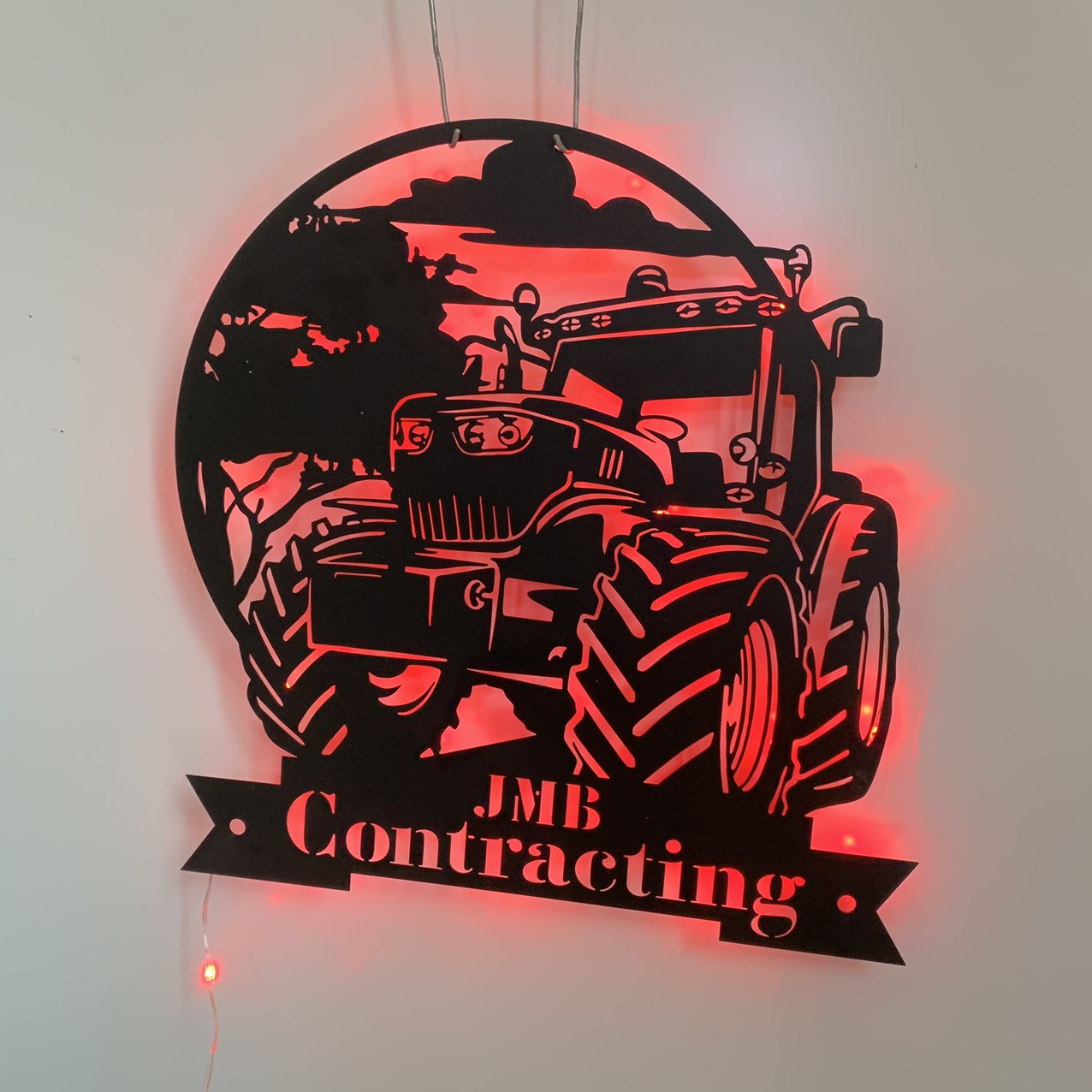 Custom Tractor Driver Metal Wall Art Led Light, Personalized Farm Tractor Metal Name Sign, Truck Farmhouse Metal Wall Led Sign