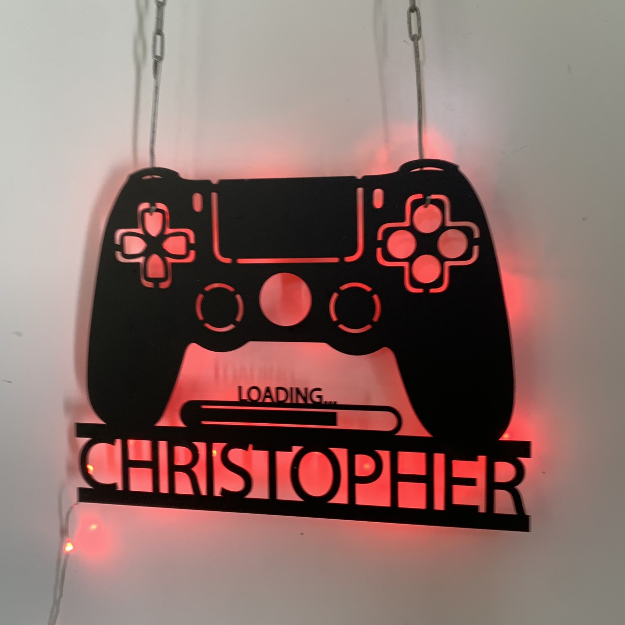 Custom Game Controller Metal Wall Art With Led Lights, Personalized Gamer Metal Name Sign, Game Zone Kids Nursery Metal Wall Decor