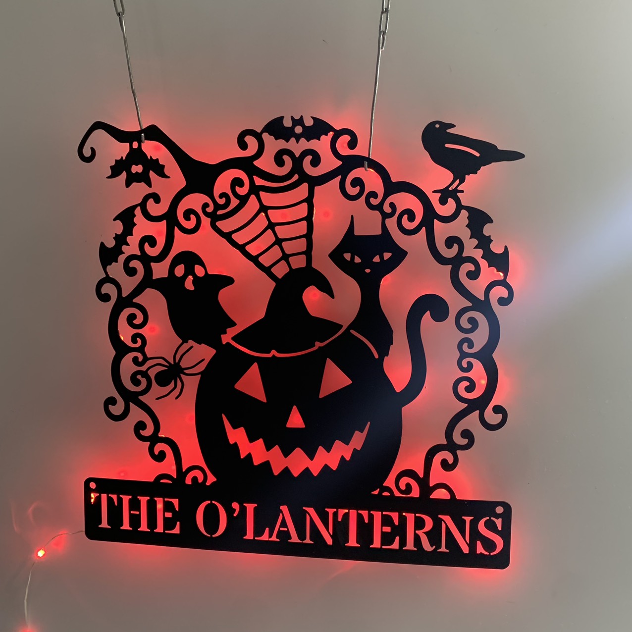 Custom Pumpkin Patch Halloween Metal Wall Art With Led Light, Spooky Jack O' Lantern Horror Metal Sign, Scary Pumpkin Halloween Metal Led Sign