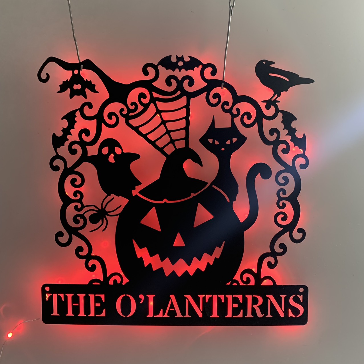 Custom Pumpkin Patch Halloween Metal Wall Art With Led Light, Spooky Jack O' Lantern Horror Metal Sign, Scary Pumpkin Halloween Metal Led Sign