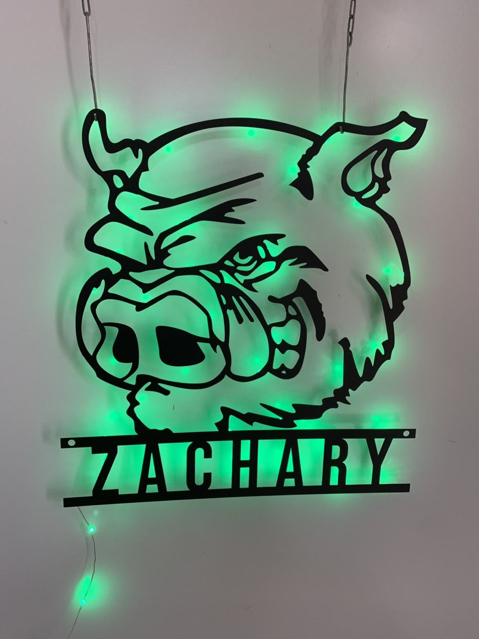 Custom Funny Pig Farmhouse Metal Wall Art Led Light, Personalized Pig Farm Metal Name Sign, Pig Barn Wild Boar Hunting Metal Sign