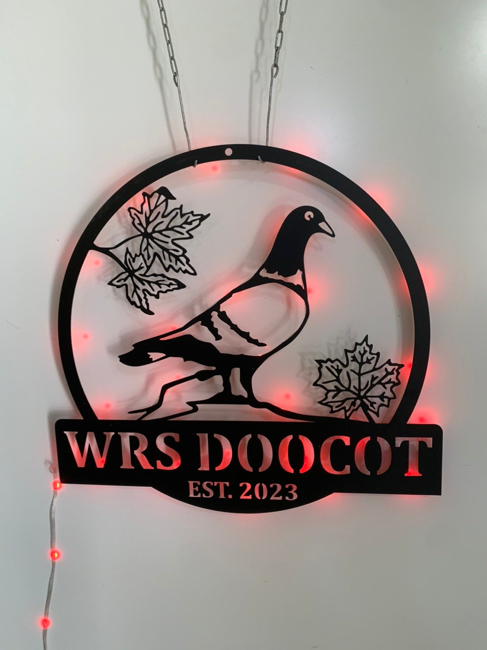 Custom Pigeon Bird Metal Wall Art With Led Lights, Personalized Pigeon Bird Metal Name Signs, Pigeon Bird Metal Wall Decor, Dove Pet Metal Sign