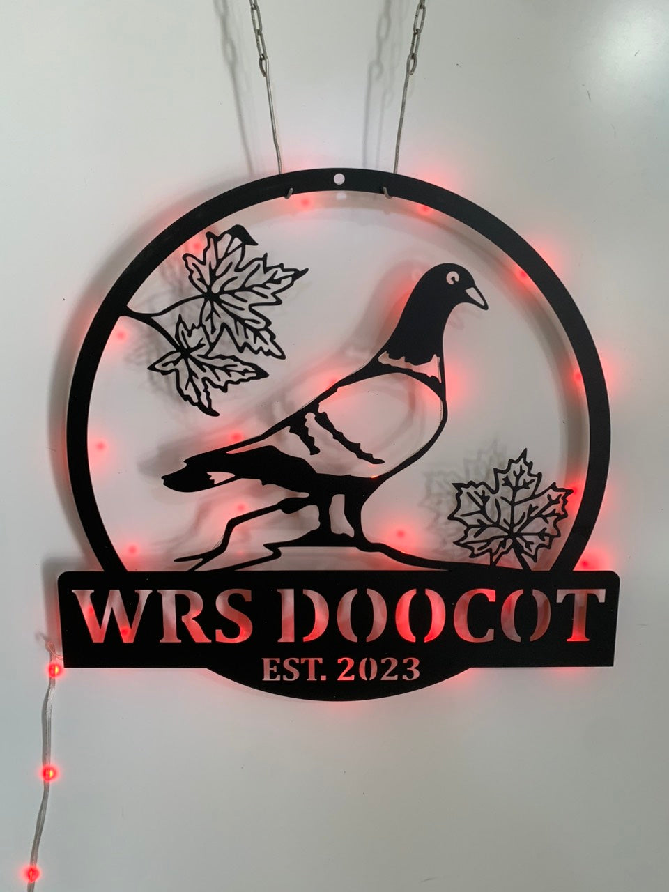 Custom Pigeon Bird Metal Wall Art With Led Lights, Personalized Pigeon Bird Metal Name Signs, Pigeon Bird Metal Wall Decor, Dove Pet Metal Sign