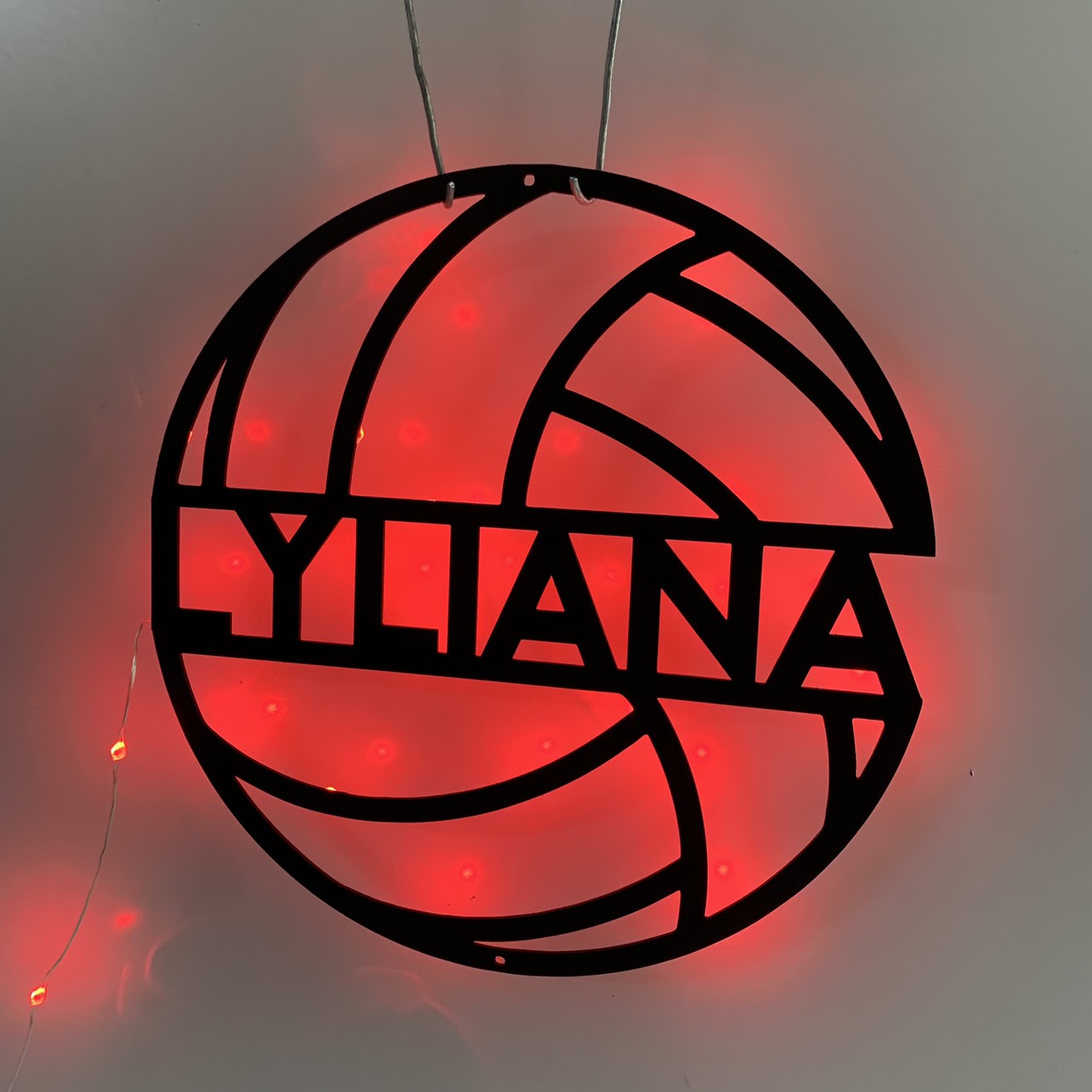 Custom Ball Volleyball Metal Wall Art With Led Light, Personalized Volleyball Player Metal Name Sign, Volleyball Sport Man Cave Metal Led Decor