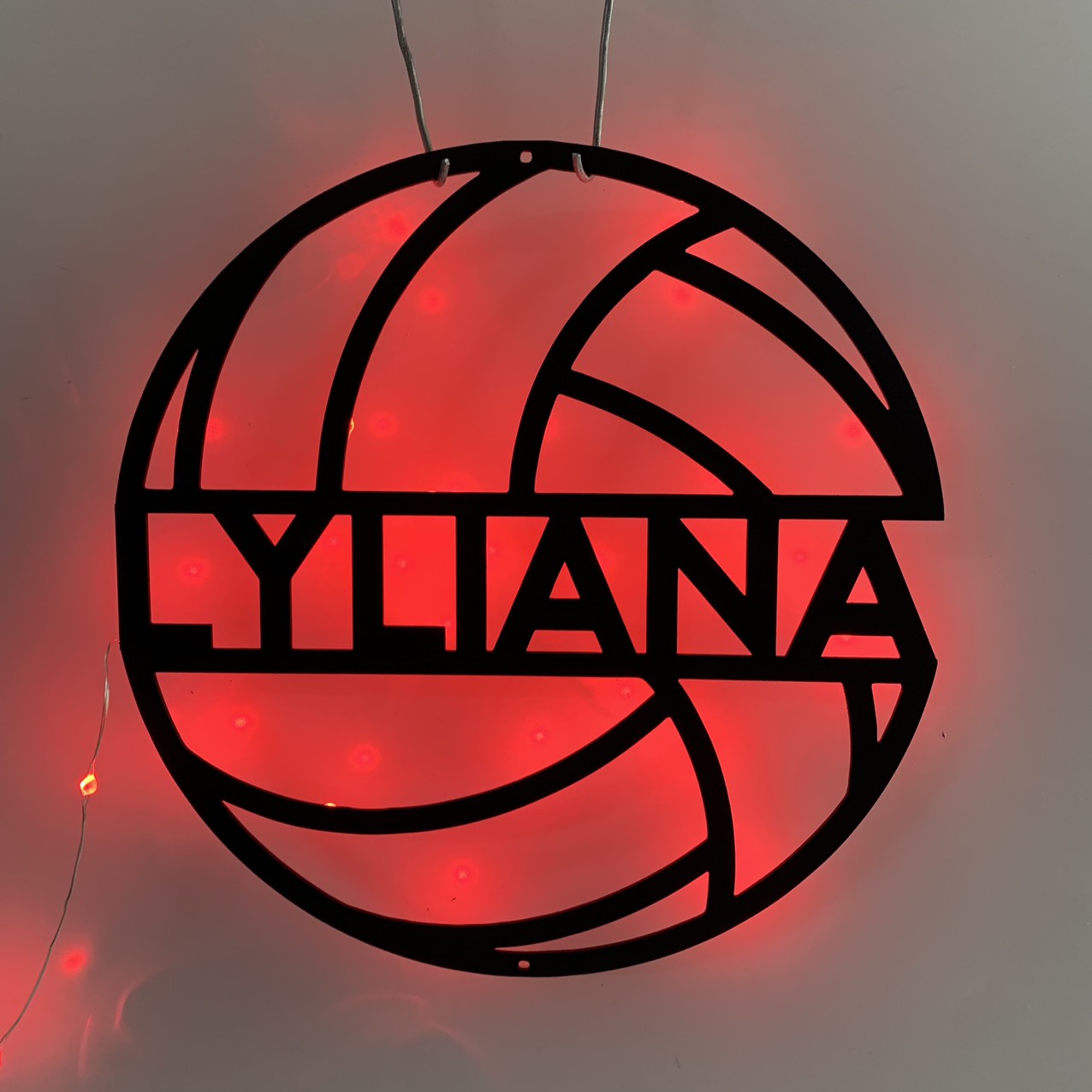 Custom Ball Volleyball Metal Wall Art With Led Light, Personalized Volleyball Player Metal Name Sign, Volleyball Sport Man Cave Metal Led Decor