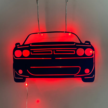 Custom Car Metal Sign With Led Light, Custom Car Metal Wall Art, Personalized Your Own Car Metal Wall Led Sign, Car Garage Metal Sign