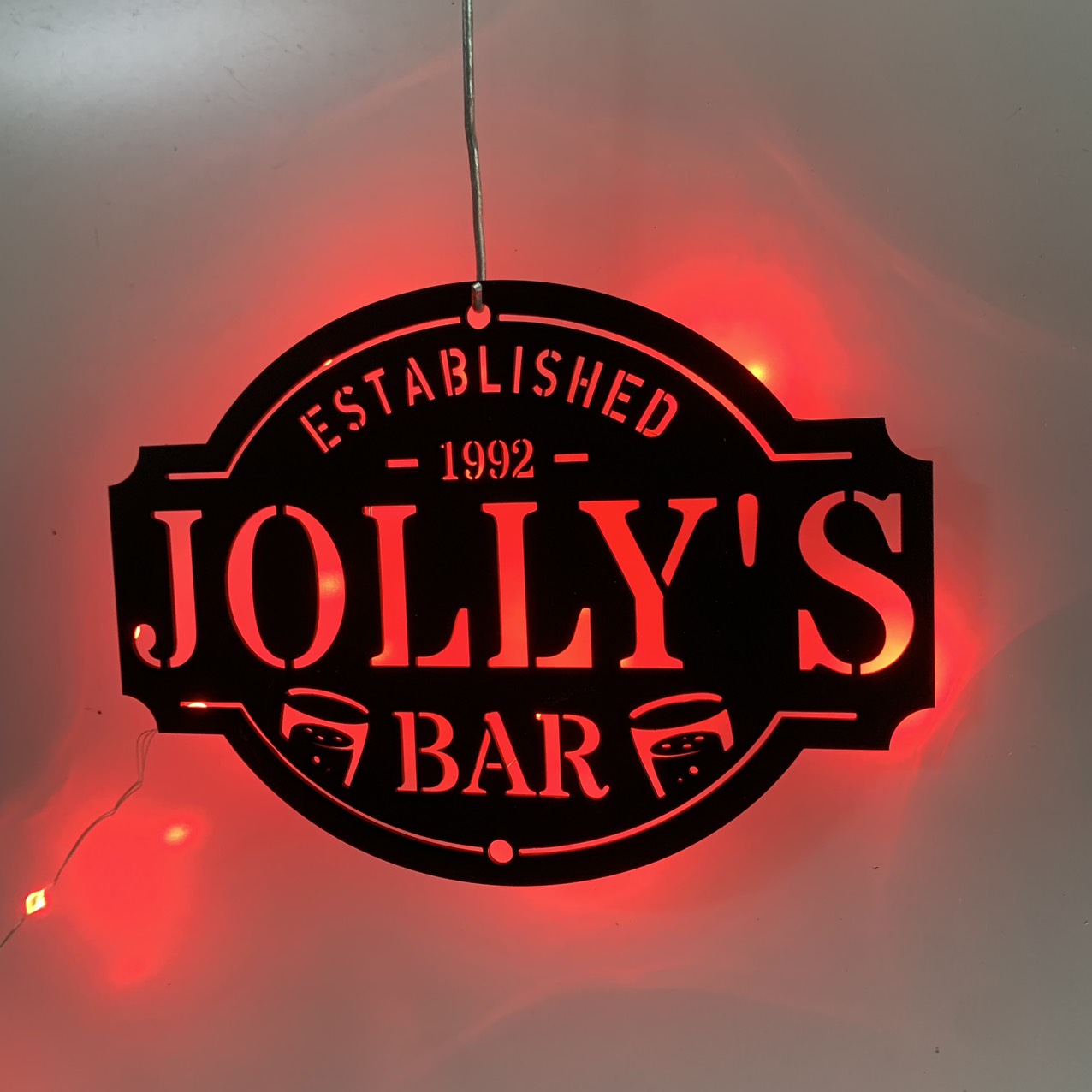 Custom Bar Metal Wall Art With Led Lights, Personalized Bar Metal Name Sign, Established Bar Led Metal Sign, Bar Pub Metal Wall Hanging