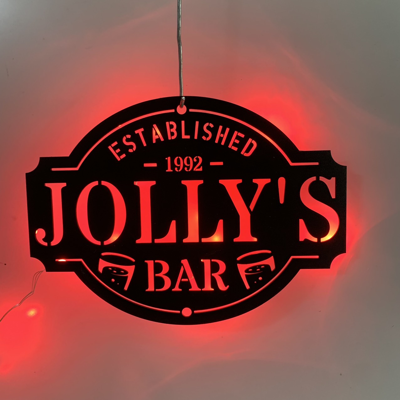 Custom Bar Metal Wall Art With Led Lights, Personalized Bar Metal Name Sign, Established Bar Led Metal Sign, Bar Pub Metal Wall Hanging