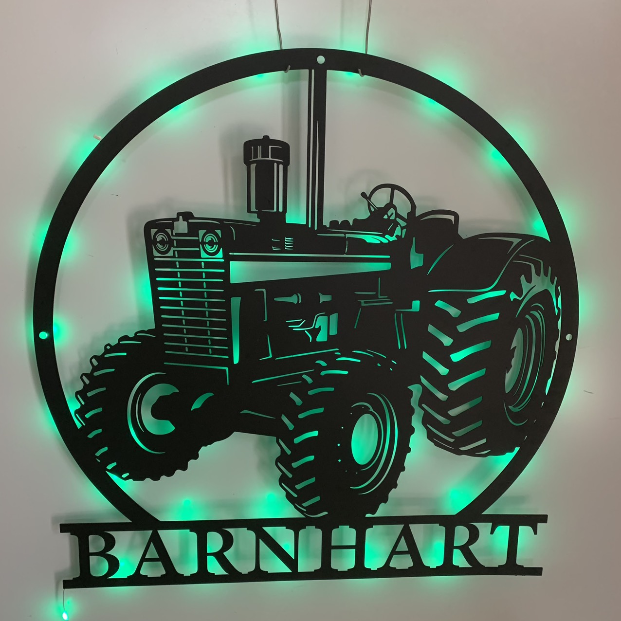 Custom Farm Tractor Metal Wall Art With Led Light, Personalized Tractor Driver Metal Name Sign, Truck Farmhouse Metal Wall Led Sign