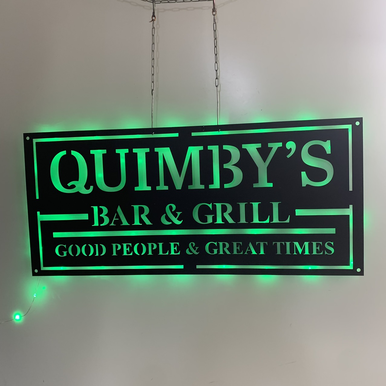 Personalized Bar & Grill Metal Wall Art With Led Lights, Custoom Patio Backyard Metal Name Sign, Backyard Bar And Grill Metal Sign