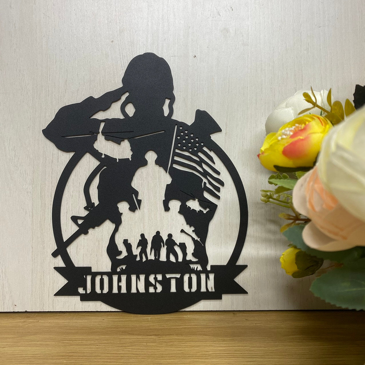 Personalized Name Soldiers Veteran Metal Wall Art, Custom Military Metal Art, Veteran Metal Wall Decor, Remembrance Memorial Veterans Gift Metal Sign